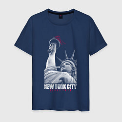 Футболка хлопковая мужская Statue Of Liberty, цвет: тёмно-синий