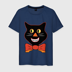 Футболка хлопковая мужская Smiling Cat, цвет: тёмно-синий