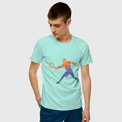 Футболка хлопковая мужская Tennis player - man цвета мятный — фото 2