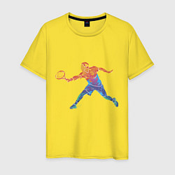 Футболка хлопковая мужская Tennis player - man, цвет: желтый