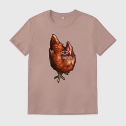 Футболка хлопковая мужская Курица скайрим, цвет: пыльно-розовый