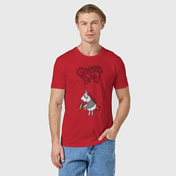 Футболка хлопковая мужская Green Day Unicorn, цвет: красный — фото 2