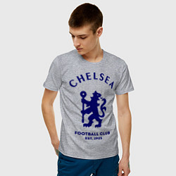 Футболка хлопковая мужская Chelsea Est. 1905 цвета меланж — фото 2