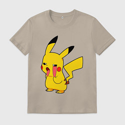 Мужская футболка Уставший Пикачу