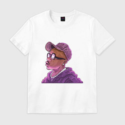 Футболка хлопковая мужская DaBaby Violet, цвет: белый