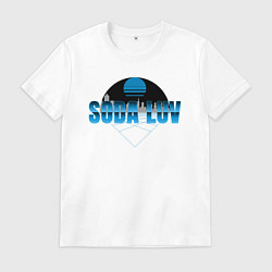 Футболка хлопковая мужская SODA LUV, цвет: белый