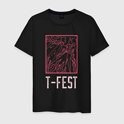 Футболка хлопковая мужская T-FEST, цвет: черный