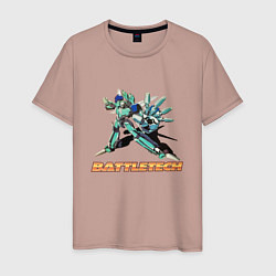 Футболка хлопковая мужская Battletech Comics, цвет: пыльно-розовый