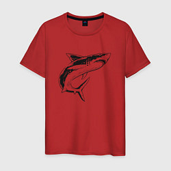 Футболка хлопковая мужская Акула, цвет: красный