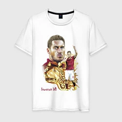 Футболка хлопковая мужская Francesco Totti Roma Italy Captain, цвет: белый