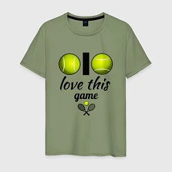Футболка хлопковая мужская Я люблю теннис, цвет: авокадо