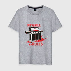 Футболка хлопковая мужская My Grill My Rules, цвет: меланж