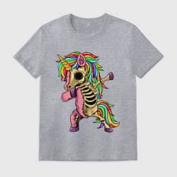 Футболка хлопковая мужская Единорог зомби dab, цвет: меланж