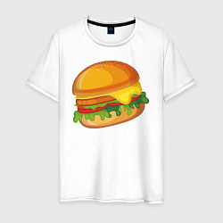 Футболка хлопковая мужская My Burger, цвет: белый
