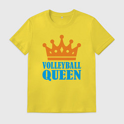Футболка хлопковая мужская Королева Волейбола, цвет: желтый