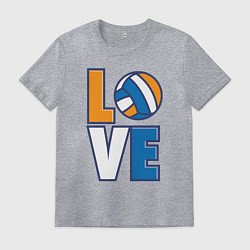 Футболка хлопковая мужская Love Volleyball, цвет: меланж