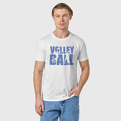Футболка хлопковая мужская Volley Ball, цвет: белый — фото 2