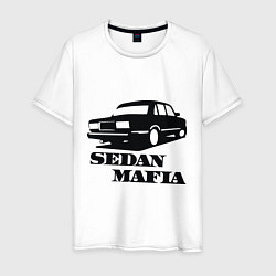 Футболка хлопковая мужская SEDAN MAFIA, цвет: белый