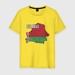 Футболка хлопковая мужская Belarus Map, цвет: желтый