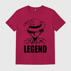 Футболка хлопковая мужская Луффи Легенда One Piece, цвет: маджента