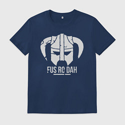 Футболка хлопковая мужская Fus Ro Dah!! Skyrim, цвет: тёмно-синий