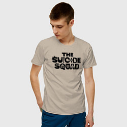 Футболка хлопковая мужская The Suicide Squad цвета миндальный — фото 2