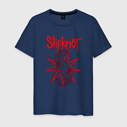 Футболка хлопковая мужская Slipknot Slip Goats Art, цвет: тёмно-синий