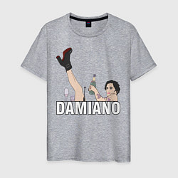 Футболка хлопковая мужская Damiano Maneskin, цвет: меланж