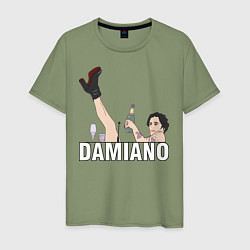 Футболка хлопковая мужская Damiano Maneskin, цвет: авокадо