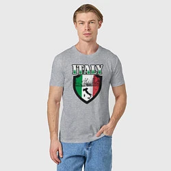 Футболка хлопковая мужская Italy Shield, цвет: меланж — фото 2
