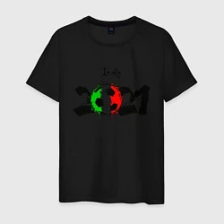 Футболка хлопковая мужская Italy 2021, цвет: черный