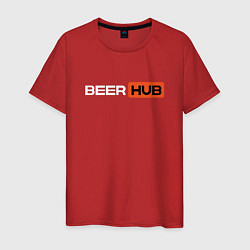 Футболка хлопковая мужская BEERHUB, цвет: красный