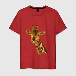 Футболка хлопковая мужская Жираф Жора, цвет: красный