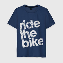 Футболка хлопковая мужская Ride the bike, цвет: тёмно-синий