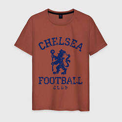 Футболка хлопковая мужская Chelsea FC: Lion цвета кирпичный — фото 1