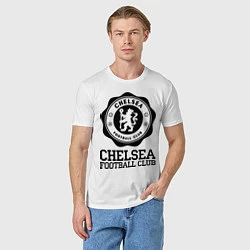 Футболка хлопковая мужская Chelsea FC: Emblem, цвет: белый — фото 2
