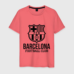 Футболка хлопковая мужская Barcelona FC, цвет: коралловый