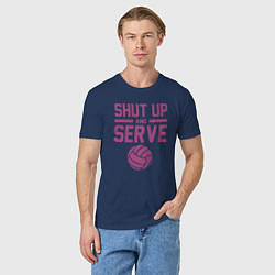 Футболка хлопковая мужская Shut Up And Serve, цвет: тёмно-синий — фото 2