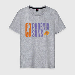 Футболка хлопковая мужская NBA - Suns, цвет: меланж