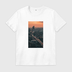 Футболка хлопковая мужская Мегаполис, цвет: белый