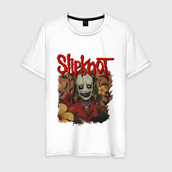 Футболка хлопковая мужская SLIPKNOT СЛИПКНОТ Z, цвет: белый