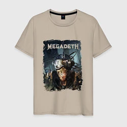 Футболка хлопковая мужская Megadeth Poster Z, цвет: миндальный
