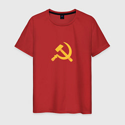 Футболка хлопковая мужская СССР - Серп и Молот, цвет: красный