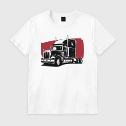 Футболка хлопковая мужская Truck red, цвет: белый