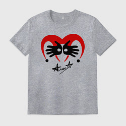 Футболка хлопковая мужская Черная метка - Алиса, цвет: меланж