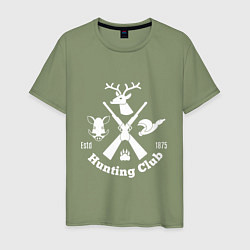 Футболка хлопковая мужская Hunting club, цвет: авокадо