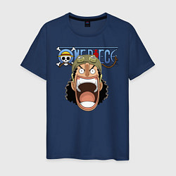 Футболка хлопковая мужская Усопп One Piece Большой куш, цвет: тёмно-синий