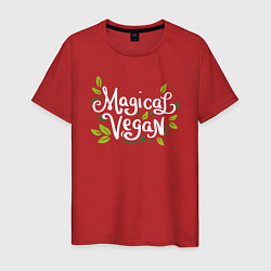 Футболка хлопковая мужская Magical Vegan, цвет: красный