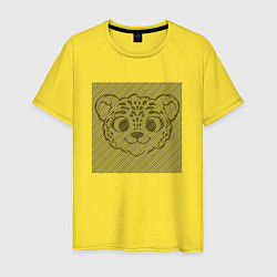 Футболка хлопковая мужская Tiger Cub illusion, цвет: желтый