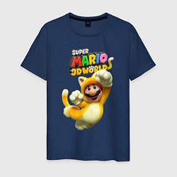 Футболка хлопковая мужская Super Mario 3D world animals, цвет: тёмно-синий